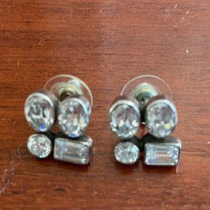 Sterling Silver Square Cubic Zirconia Earrings